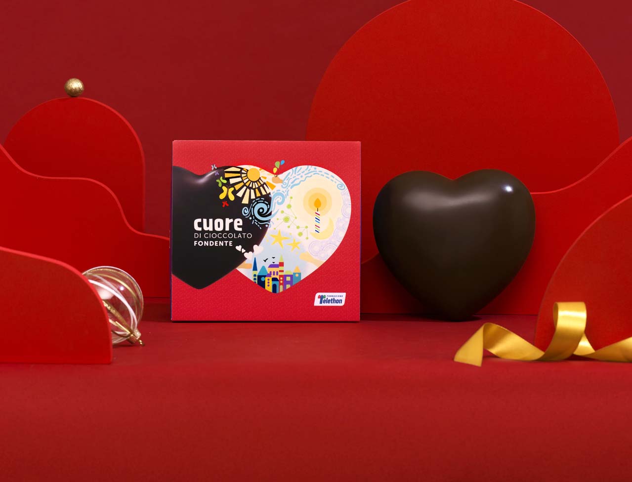 Cuore di cioccolato Telethon fondente 2023